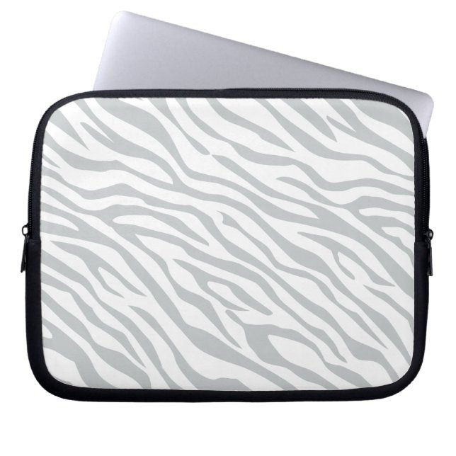 Magic Zebra Stripes Click to Customize Grey Colour Laptop Sleeve (Front)