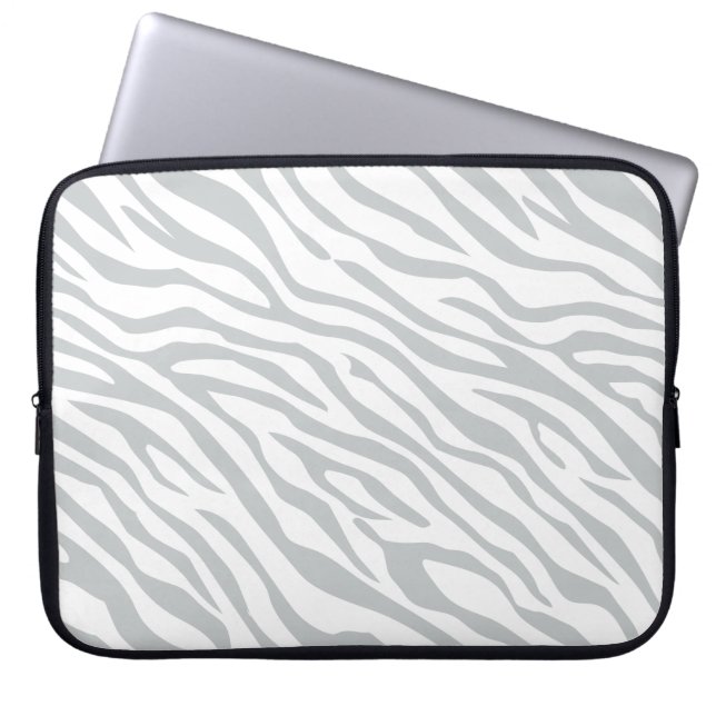 Magic Zebra Stripes Click to Customize Grey Colour Laptop Sleeve (Front)