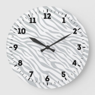 Magic Zebra Stripes Click to Customize Grey Colour Large Clock