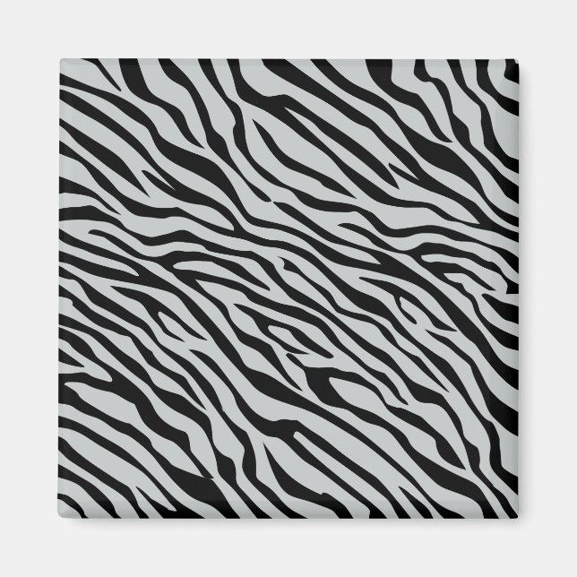 Magic Zebra Stripes Click to Customize Grey Colour Magnet (Front)