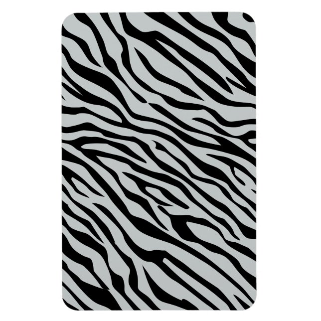 Magic Zebra Stripes Click to Customize Grey Colour Magnet (Vertical)