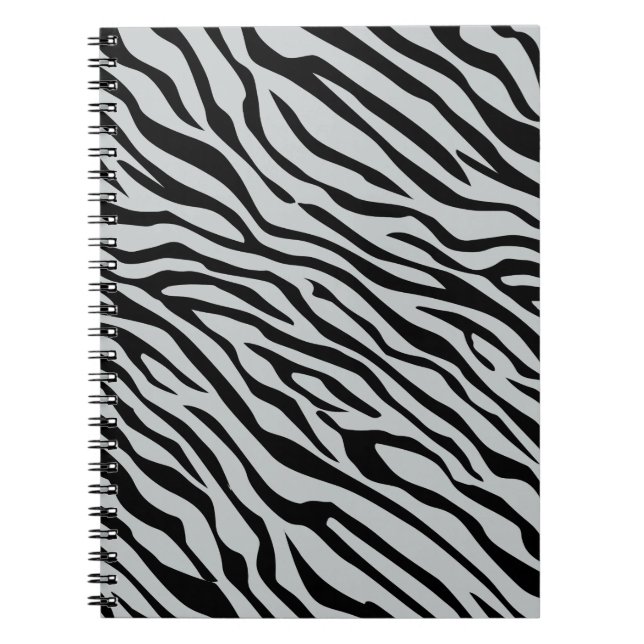 Magic Zebra Stripes Click to Customize Grey Colour Notebook (Front)