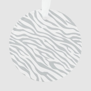 Magic Zebra Stripes Click to Customize Grey Colour Ornament
