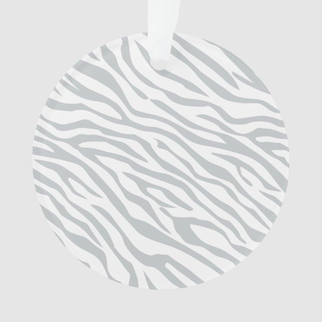 Magic Zebra Stripes Click to Customize Grey Colour Ornament (Front)