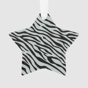 Magic Zebra Stripes Click to Customize Grey Colour Ornament