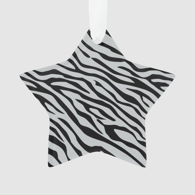 Magic Zebra Stripes Click to Customize Grey Colour Ornament (Front)