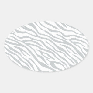 Magic Zebra Stripes Click to Customize Grey Colour Oval Sticker