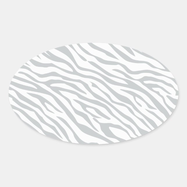 Magic Zebra Stripes Click to Customize Grey Colour Oval Sticker (Front)