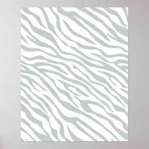 Magic Zebra Stripes Click to Customize Grey Colour Poster