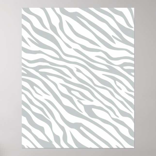 Magic Zebra Stripes Click to Customize Grey Colour Poster (Front)