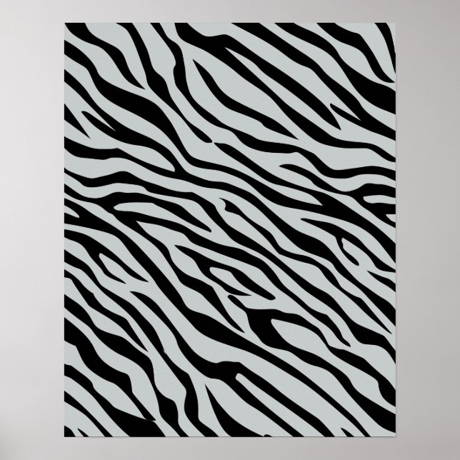 Magic Zebra Stripes Click to Customize Grey Colour Poster (Front)