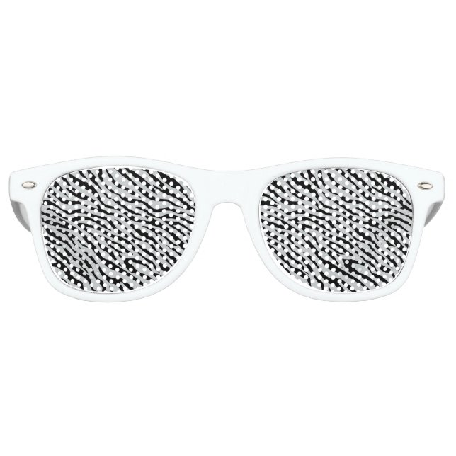 Magic Zebra Stripes Click to Customize Grey Colour Retro Sunglasses (Front)
