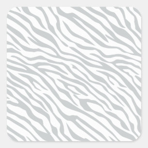 Magic Zebra Stripes Click to Customize Grey Colour Square Sticker