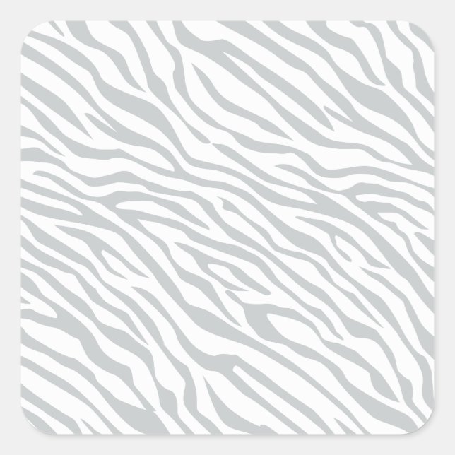 Magic Zebra Stripes Click to Customize Grey Colour Square Sticker (Front)