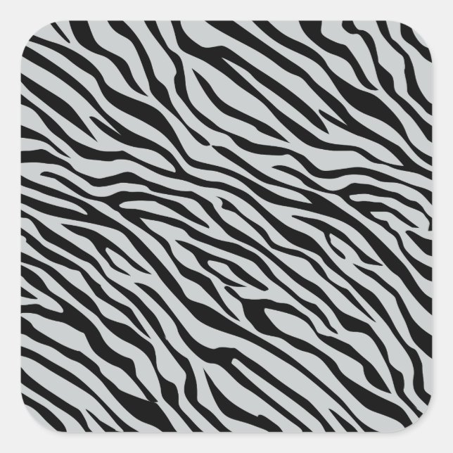 Magic Zebra Stripes Click to Customize Grey Colour Square Sticker (Front)