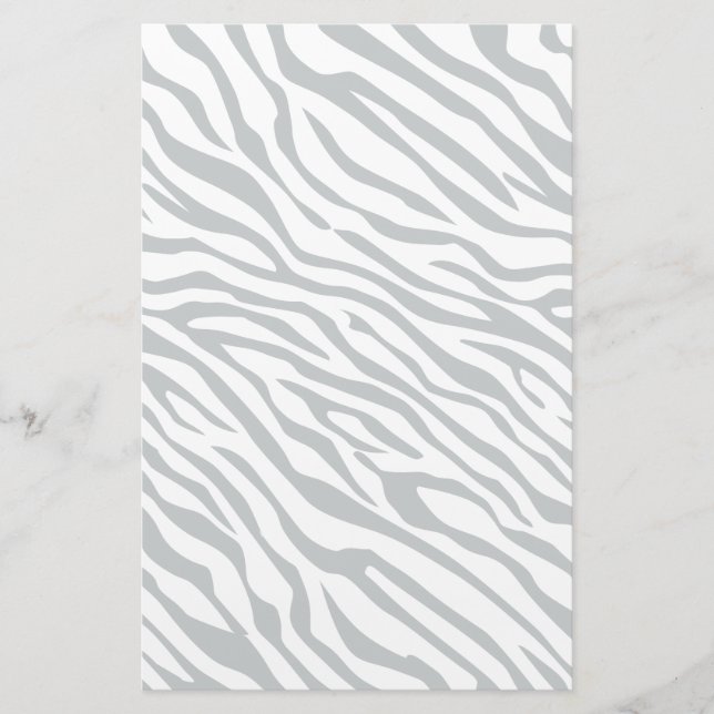 Magic Zebra Stripes Click to Customize Grey Colour Stationery (Front)