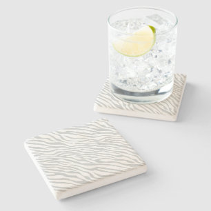 Magic Zebra Stripes Click to Customize Grey Colour Stone Coaster