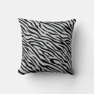 Magic Zebra Stripes Click to Customize Grey Colour Throw Pillow