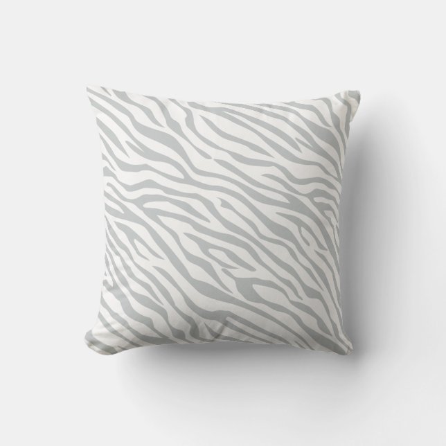 Magic Zebra Stripes Click to Customize Grey Colour Throw Pillow (Front)