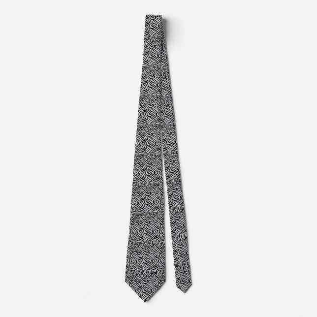Magic Zebra Stripes Click to Customize Grey Colour Tie (Front)