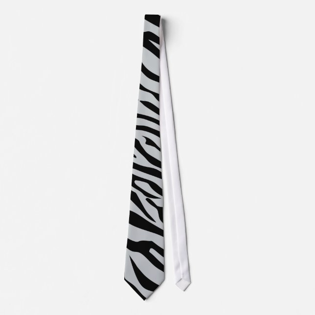 Magic Zebra Stripes Click to Customize Grey Colour Tie (Front)
