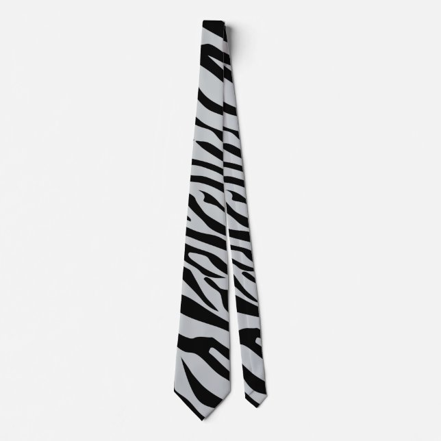 Magic Zebra Stripes Click to Customize Grey Colour Tie (Front)