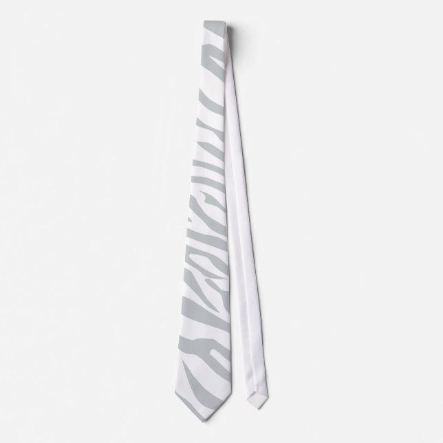 Magic Zebra Stripes Click to Customize Grey Colour Tie (Front)
