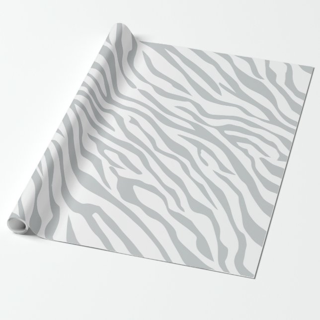 Magic Zebra Stripes Click to Customize Grey Colour Wrapping Paper (Unrolled)