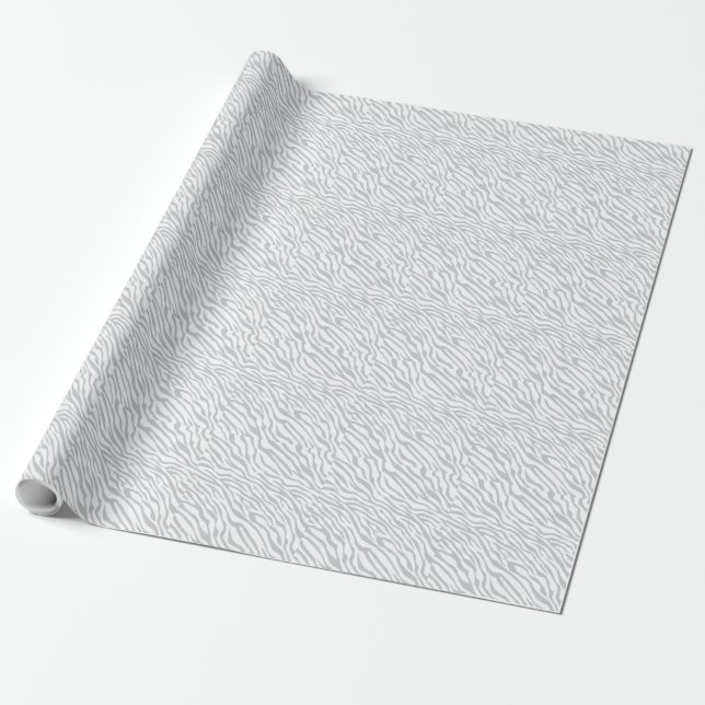 Magic Zebra Stripes Click to Customize Grey Colour Wrapping Paper (Unrolled)