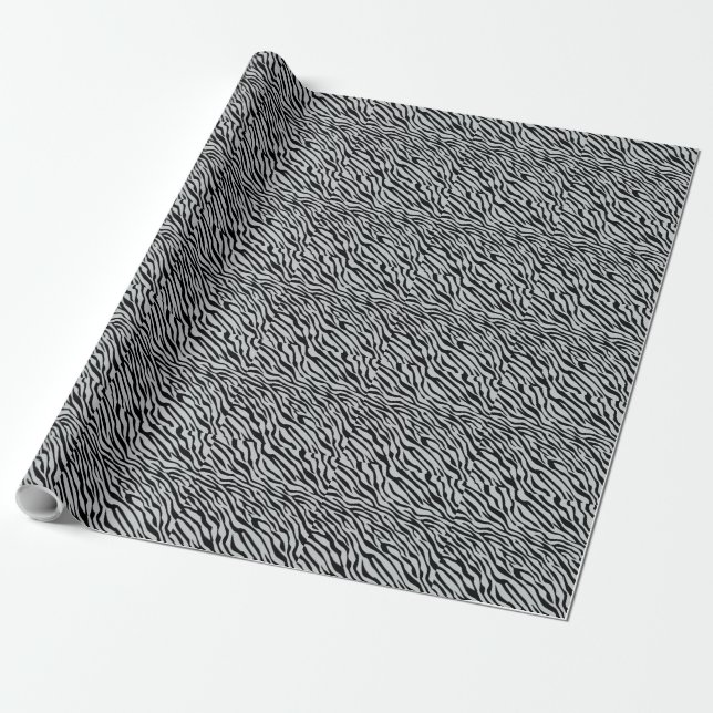 Magic Zebra Stripes Click to Customize Grey Colour Wrapping Paper (Unrolled)