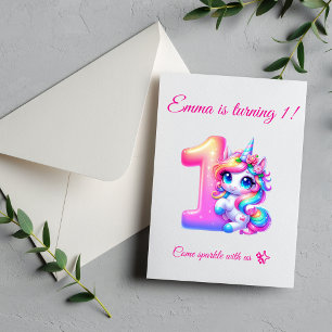 Magical 1st Birthday Invitation Editable