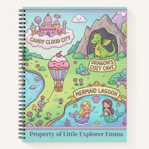 Magical Adventures Map Kids Spiral Notebook
