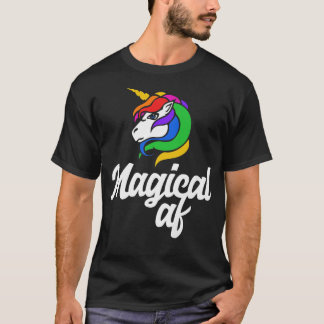 Magical AF  Magic unicorn retro rainbow tee s 
