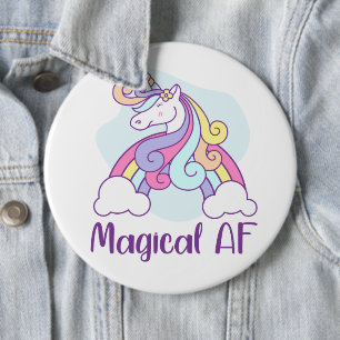 Magical AF   Unicorn 6 Inch Round Button