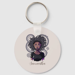 Magical Afro Woman Keychain