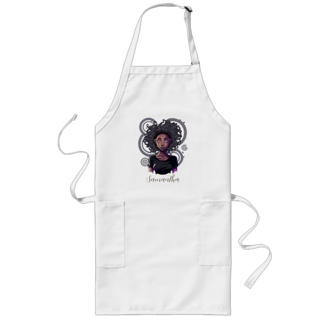 Magical Afro Woman Long Apron (Front)