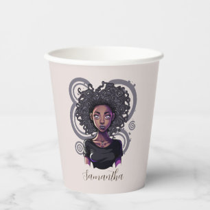 Magical Afro Woman Paper Cups