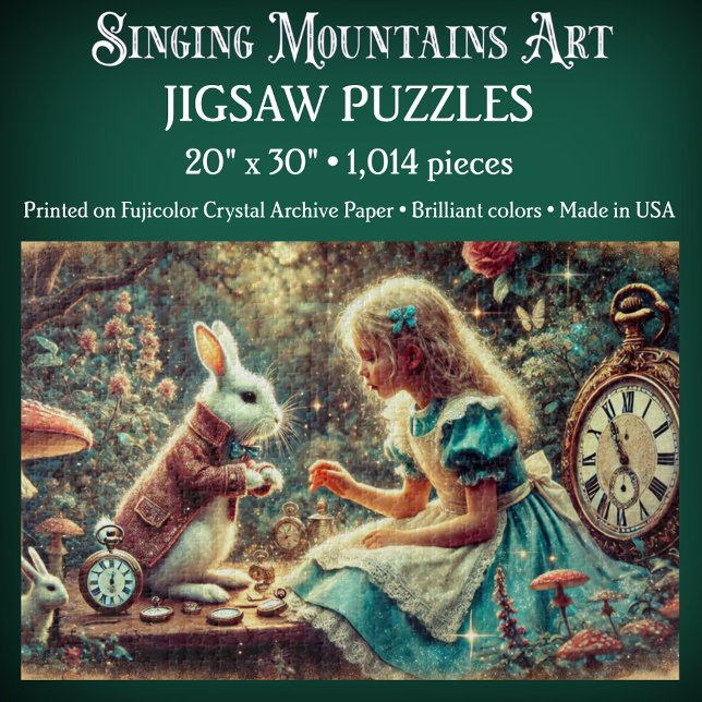 Magical Alice and Rabbit Wonderland Illustration Jigsaw Puzzle (Creator Uploaded)
