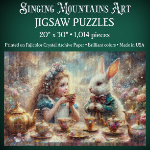 Magical Alice In Wonderland White Rabbit Jigsaw Puzzle