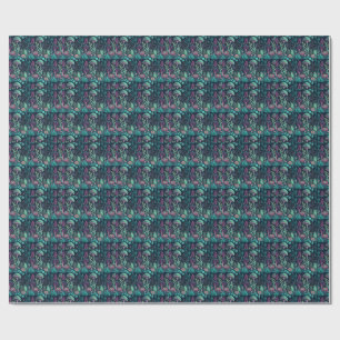 Magical Alien Mushroom Neon Forest Sci-Fi Pattern Wrapping Paper