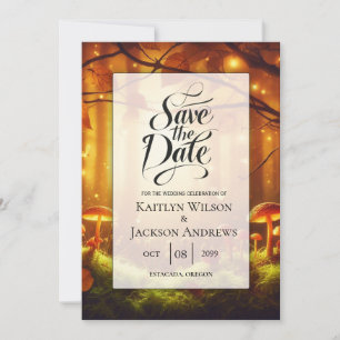 Magical Amber Forest Fairytale Wedding Save The Date