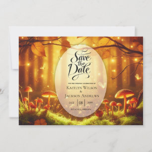Magical Amber Forest Fairytale Wedding  Save The Date
