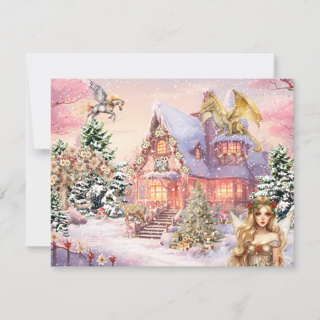 Magical and Whimsical Christmas Fairy Card (Front)