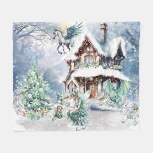 Magical and Whimsical Christmas Fairy Fleece Blanket