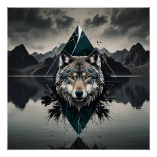 Magical and wild wolf poster