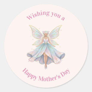 Magical Angel Fairy Pastel Colors Mother's Day Classic Round Sticker