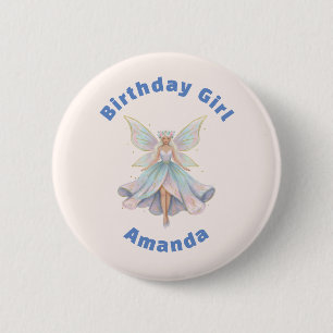 Magical Angel Fairy Pastel Colours Birthday Girl 2 Inch Round Button