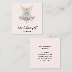 Magical Angel Fairy Pastel Colours Square Business Card