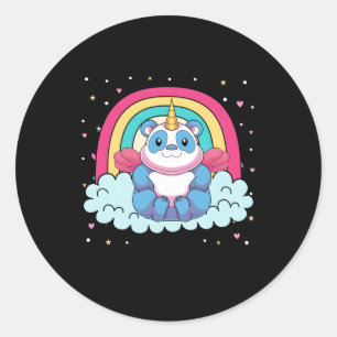 Magical Animal Rainbow Pandacorn Unicorn Panda Classic Round Sticker