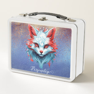 Magical Anime Cat Feline Personalize Metal Lunch Box